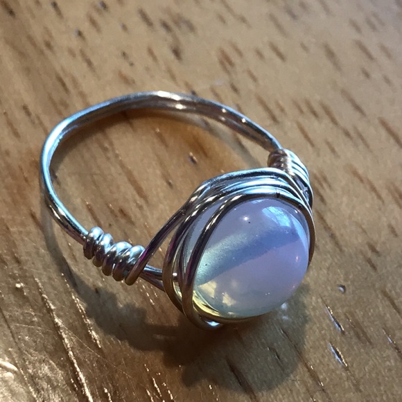 Handmade moonstone opal ring, gemstone rings 6.5 - Picture 4 of 4